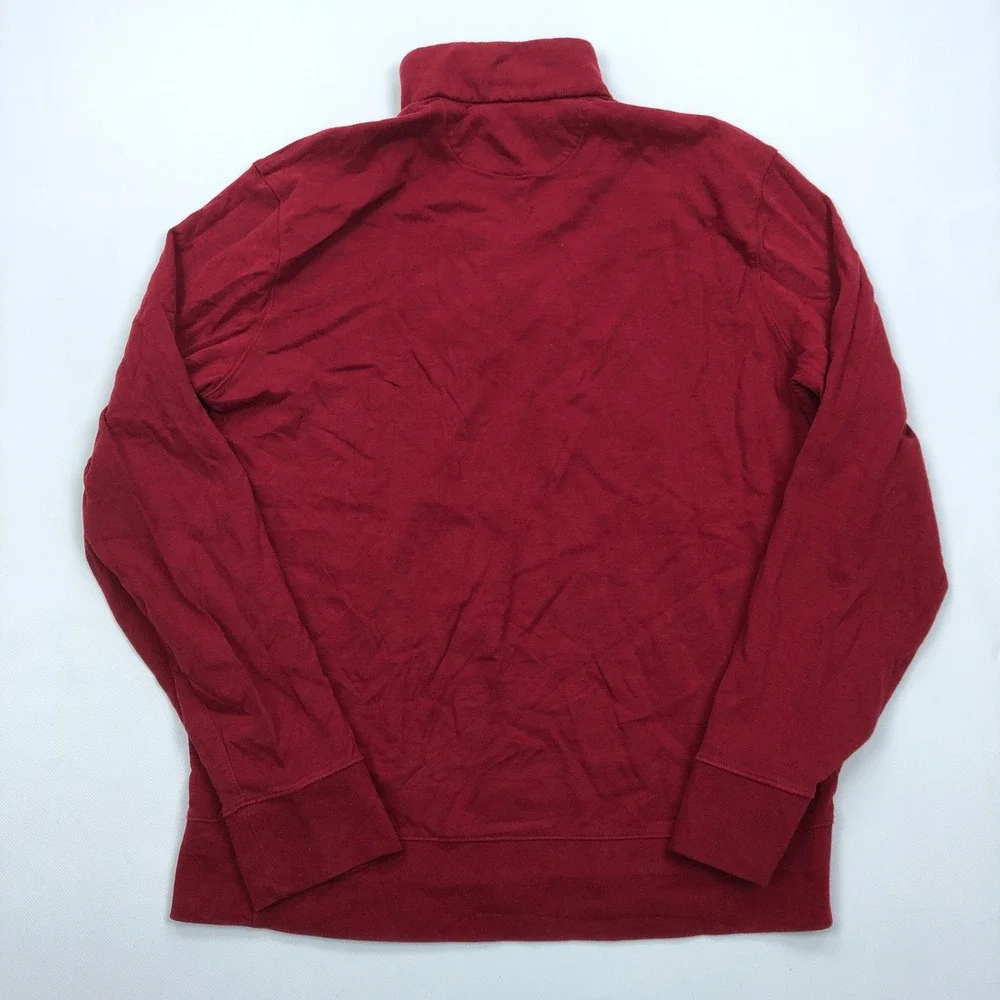 Polo Ralph Lauren Mens Medium Red Quarter Zip Pullover Pony Logo Sweatshirt